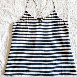 Navy and White Stripe Racerback Tank